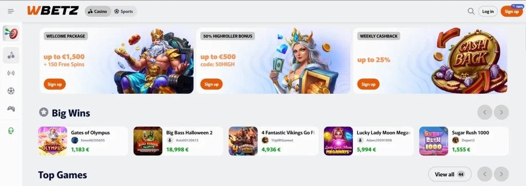 Officiële casinowebsite Wbetz